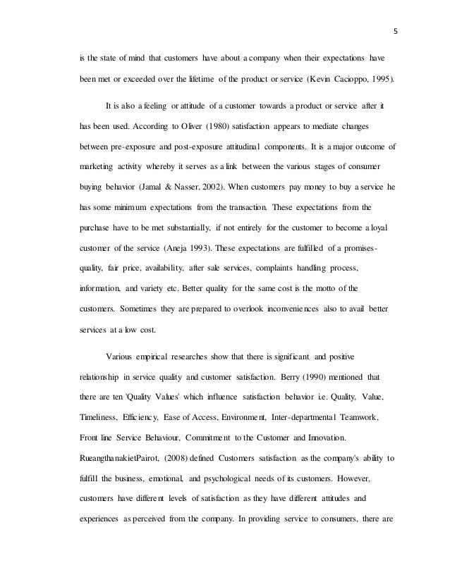 patient satisfaction thesis